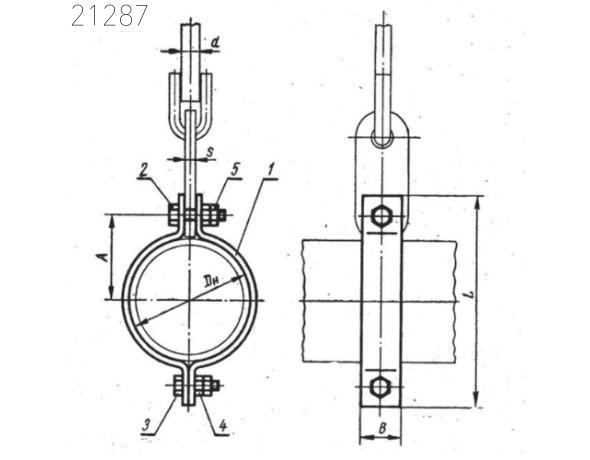 Хомуты укороченных подвесок МН 3942-62 630х805 мм