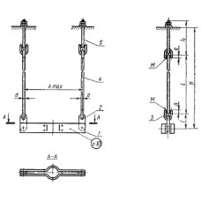 Подвески для вертикальных трубопроводов ПГВ-159 ГОСТ 16127-78